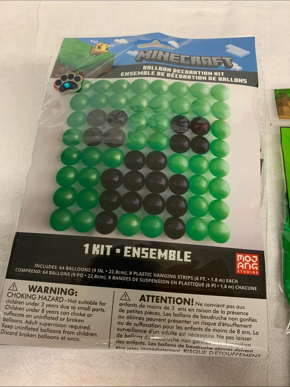 Minecraft 10 Pc Party Decorations set NEW Balloon banner Tablecover 8 Balloons